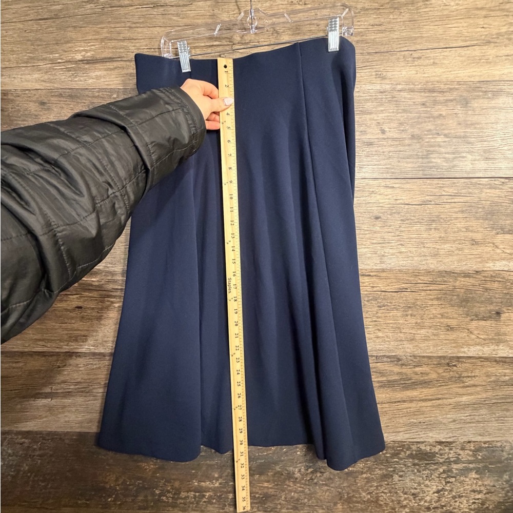 Roz & Ali Navy A-Line Skirt with Gold Accent - Picture 8 of 9